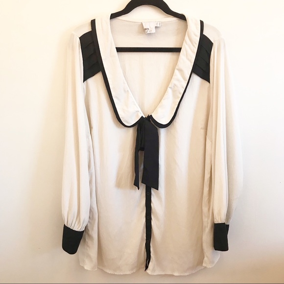 ASOS Curve Tops - ASOS Curve White/Black Blouse